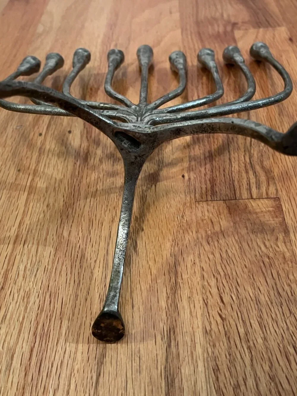 Pottery Barn Silver Metal Menorah L 9.5 in x H 11 in x W 6.25 in